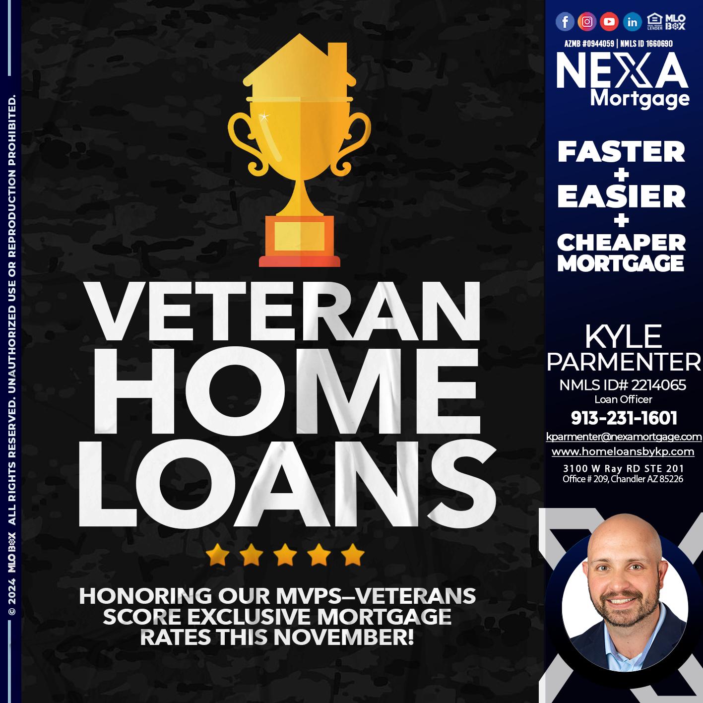 VETERANS HOME LOANS - Kyle Parmenter -Loan Officer